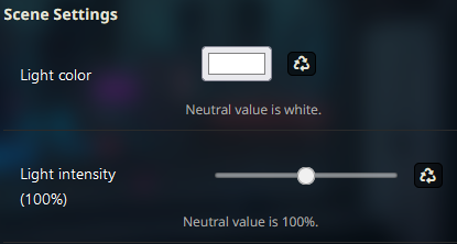 UI scene settings
