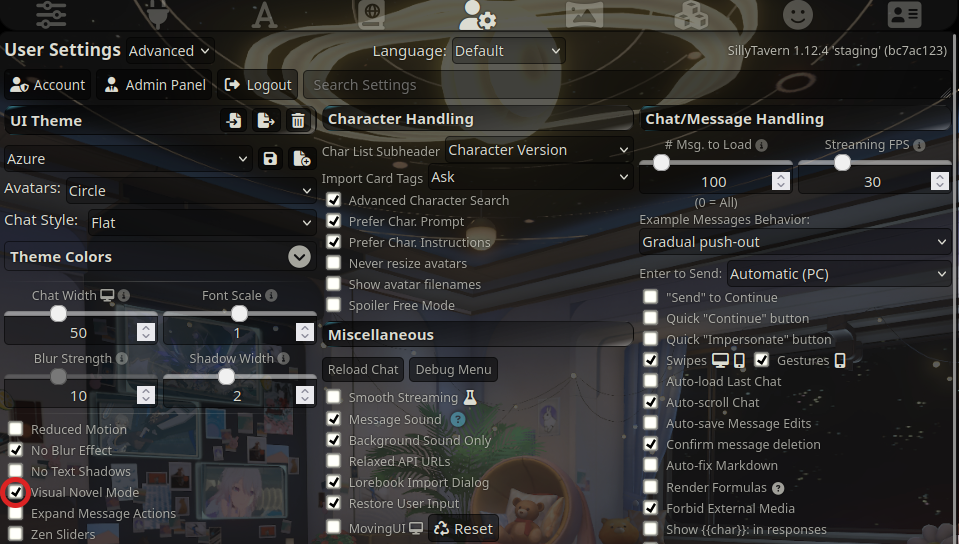 User Settings